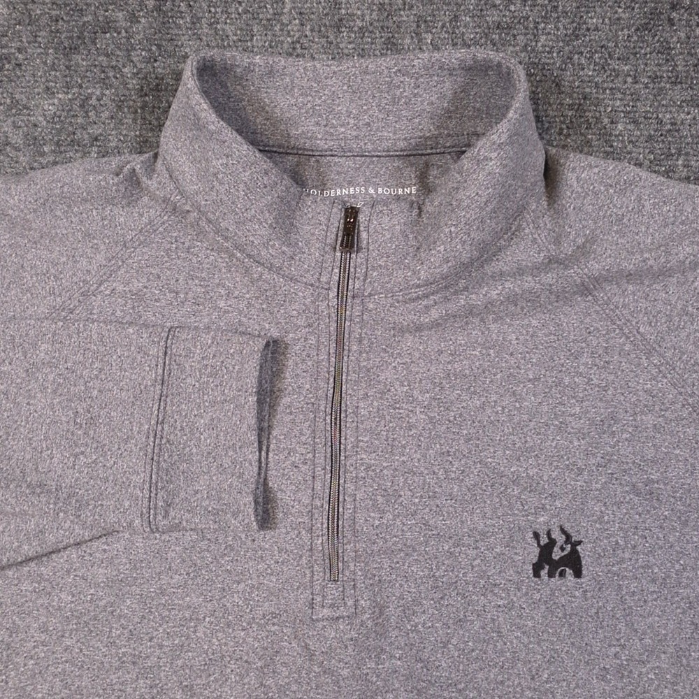 Holderness & Bourne The Westland Pullover Mens XL Charcoal Tailored Fit 1/4 Zip